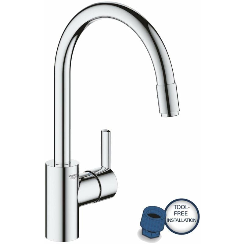 foto del prodotto feel miscelatore da lavello con bocca di erogazione estraibile, cromo 32671002 grohe