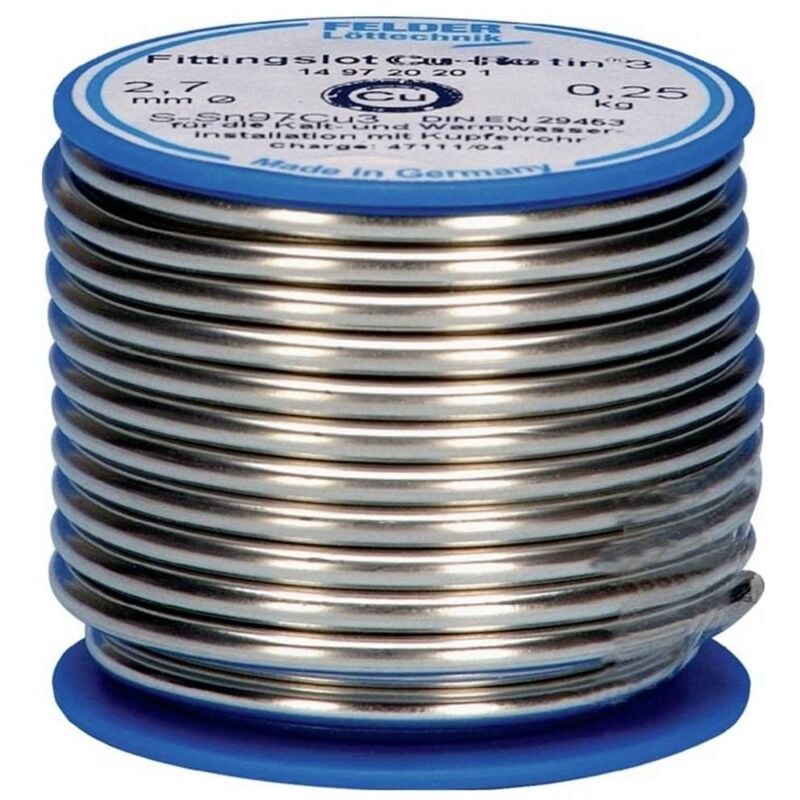 foto del prodotto felder cu rotin 3 stagno senza piombo bobina sn97cu3 0.250 kg 2.7 mm