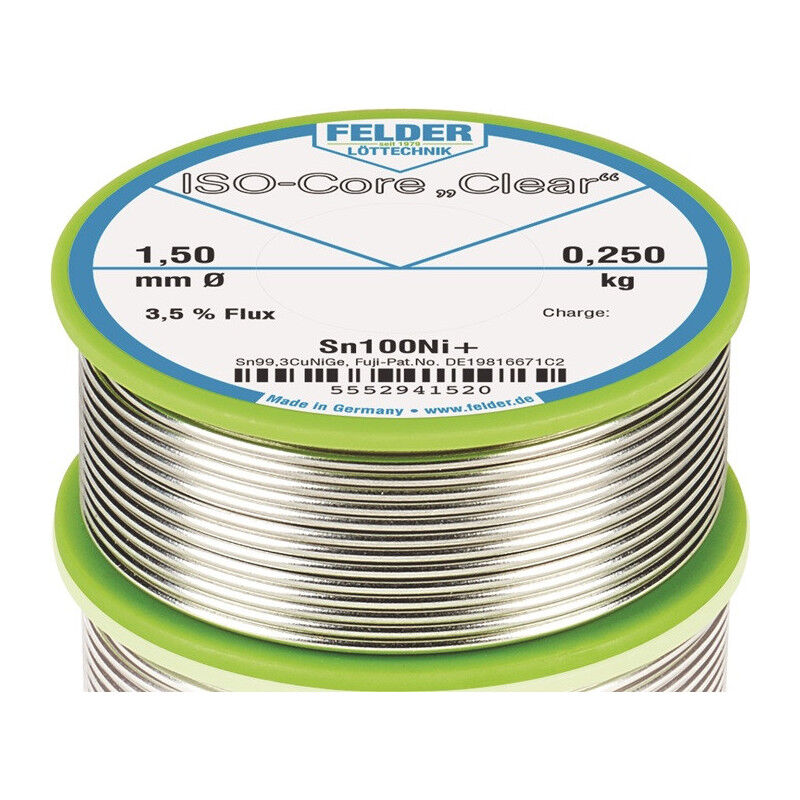foto del prodotto felder fil souder iso core transparent 1,5mm 250g sn100ni champs
