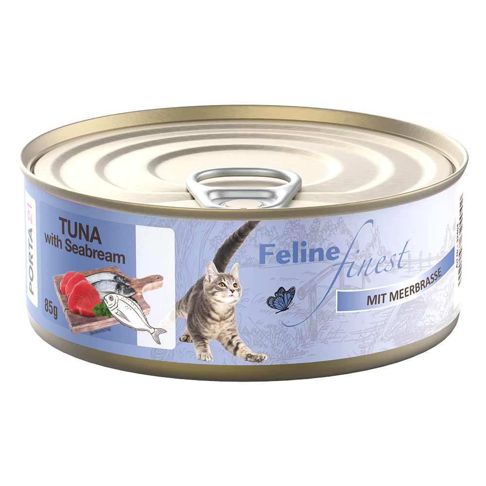 foto del prodotto feline finest 85 g alimento umido per gatti tonno con pagello