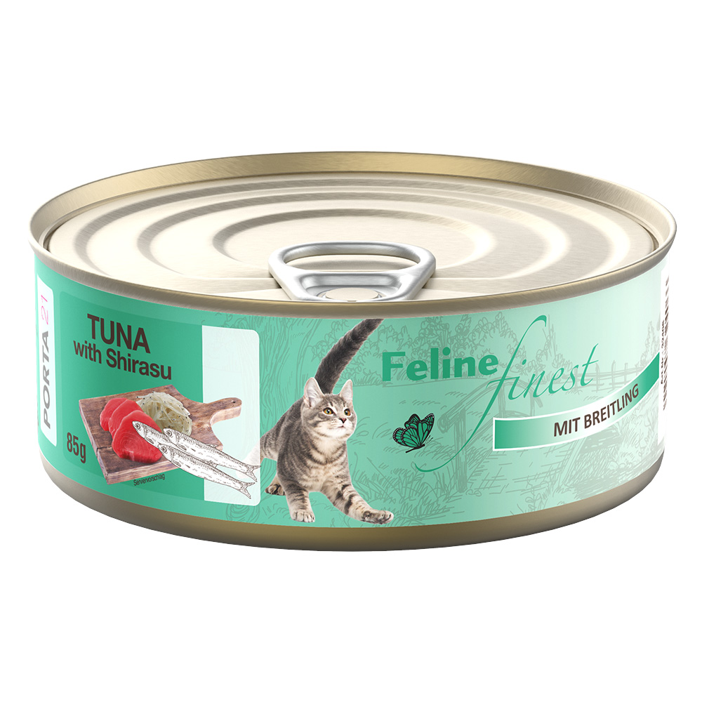 foto del prodotto feline finest 85 g alimento umido per gatti tonno con sarda
