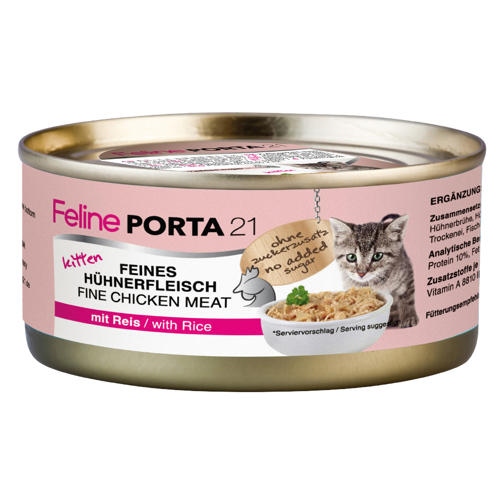 foto del prodotto feline porta 21 kitten pollo con riso 6 x 156 g