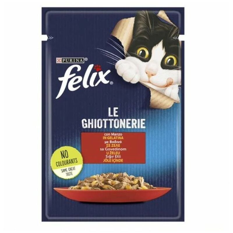 foto del prodotto felix le ghiottonerie in gelatina busta 85gr manzo