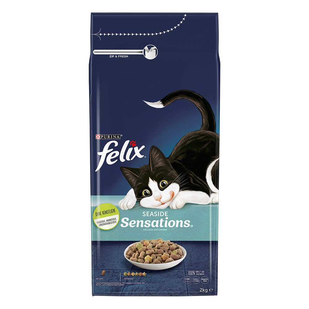 foto del prodotto felix seaside sensations con salmone crocchette per gatto 2 kg