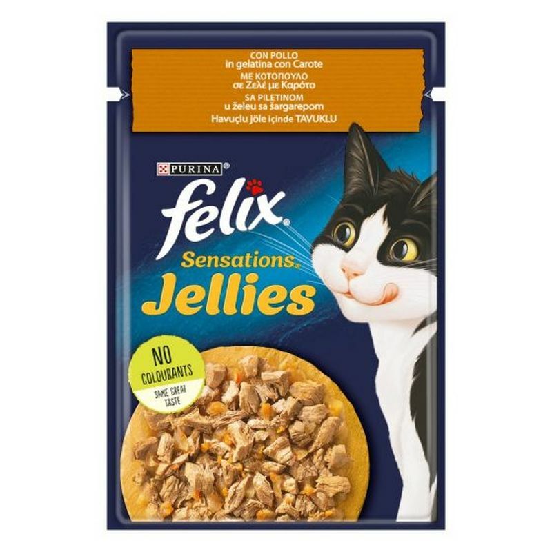 foto del prodotto felix sensations jellies 85gr pollo e carote