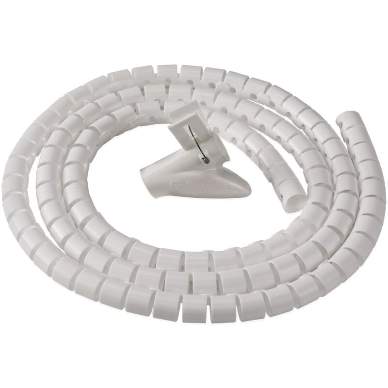 foto del prodotto fellowes ordinacavi cable zip tubo raccogli cavi, lunghezza 2 metri, diametro 2 cm, bianco
