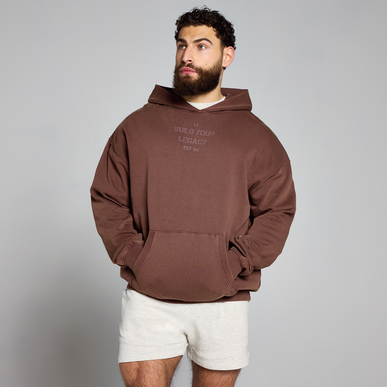 foto del prodotto felpa con cappuccio lavata con stampa mp origin penny s m