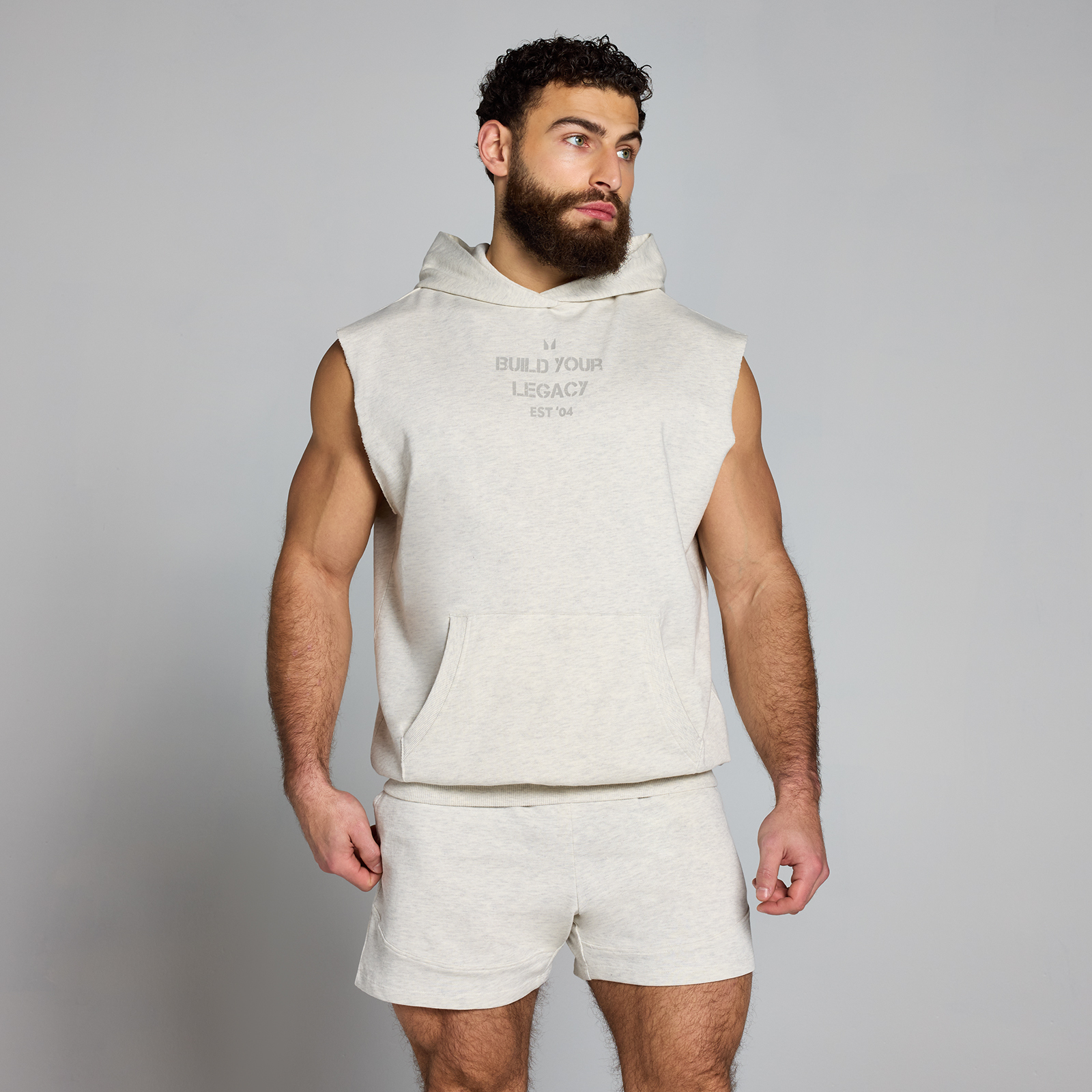 foto del prodotto felpa con cappuccio lavata senza maniche con stampa mp origin da uomo grigio m lange xl