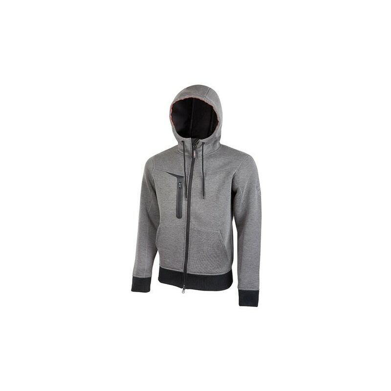 foto del prodotto felpa con cappuccio upower tasty grey meteorite pe119gm size xxl
