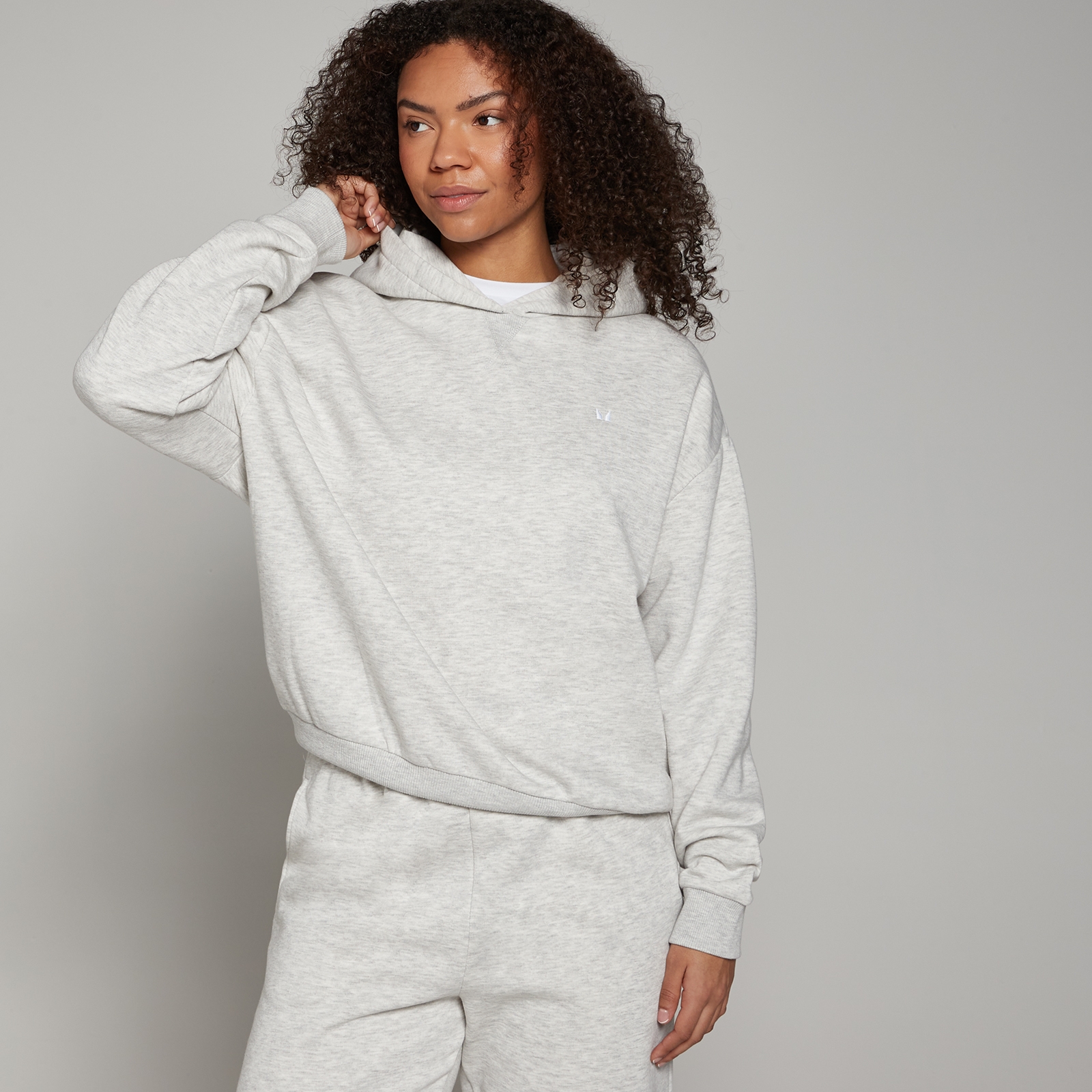 foto del prodotto felpa con cappuccio vestibilit oversize mp basics da donna grigio chiaro m lange xxs
