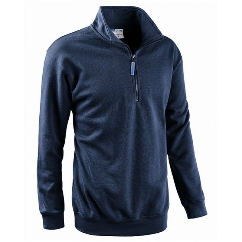 foto del prodotto felpa con mezza zip ed elastico su vita e polsi modello smash blu navy m