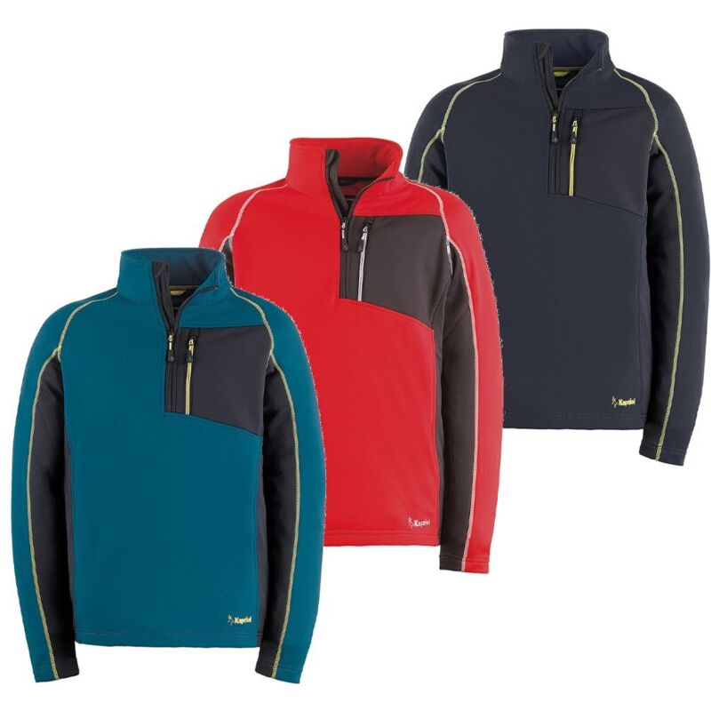 foto del prodotto felpa da lavoro kapriol tech zip corta xl nero