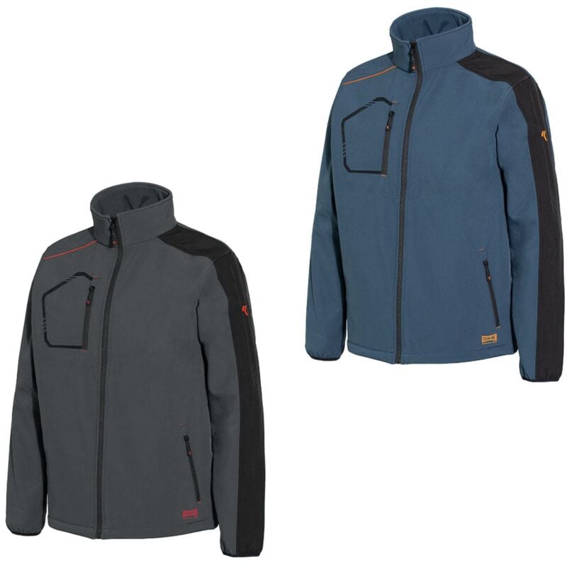 foto del prodotto felpa da lavoro softshell industrial starter issa kind 04508b zip lunga l grigio