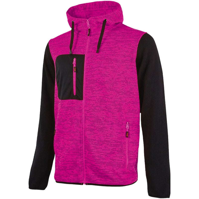 foto del prodotto felpa full zip con cappuccio enjoy rainbow lady black fucsia u power taglia s