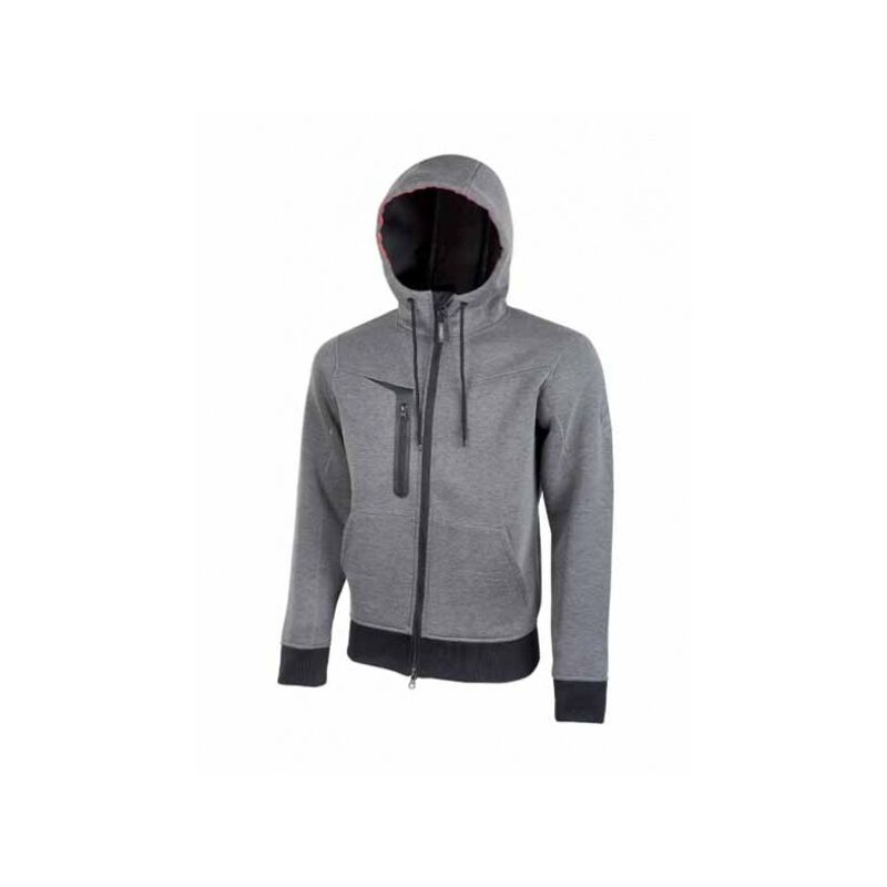 foto del prodotto felpa full zip con cappuccio performance tasty grey meteorite u power taglia m