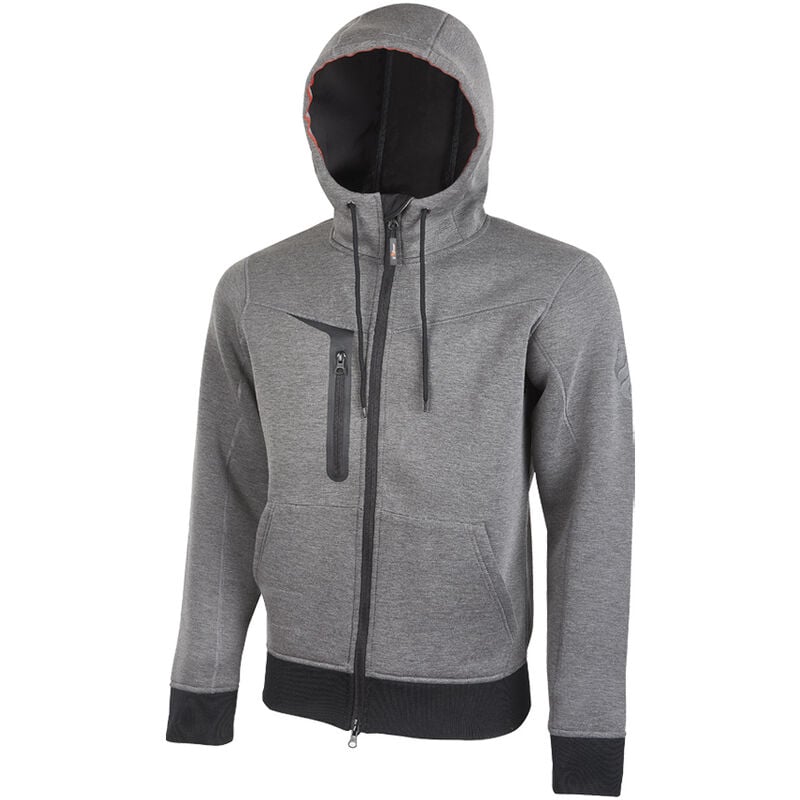 foto del prodotto felpa full zip con cappuccio performance tasty grey meteorite u power taglia s