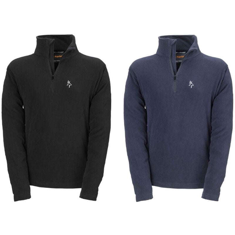 foto del prodotto felpa maglia uomo micropile wolf da lavoro mezza zip nero blu tg.m xxxl kapriol, nero l