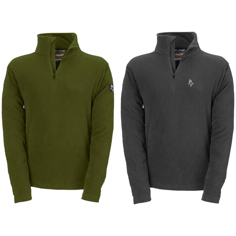 foto del prodotto felpa maglia uomo micropile wolf lavoro mezza zip grigio verde tg.m xxxl kapriol verde xl 
