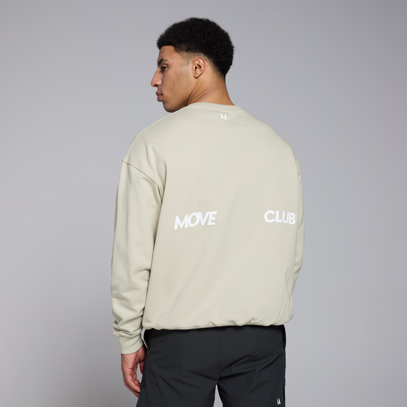 foto del prodotto felpa oversize con stampa mp tempo da uomo salt grey xxl