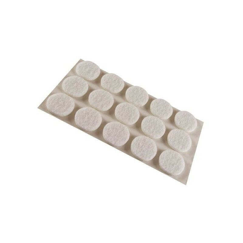 foto del prodotto feltrini adesivi tondi 16 mm. bianco 15 pz.