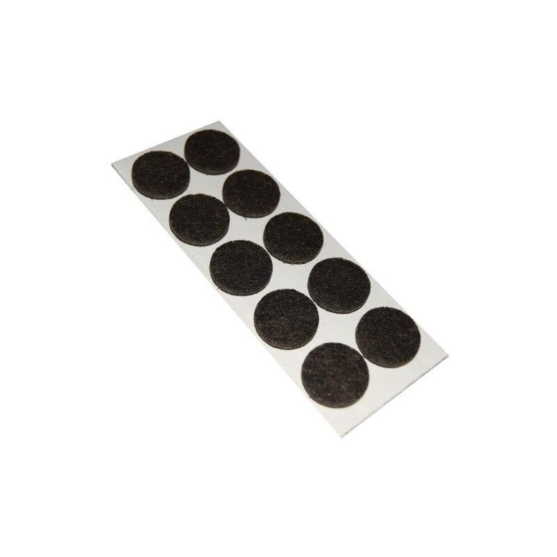 foto del prodotto feltrini adesivi tondi 20 mm. marrone 10 pz.