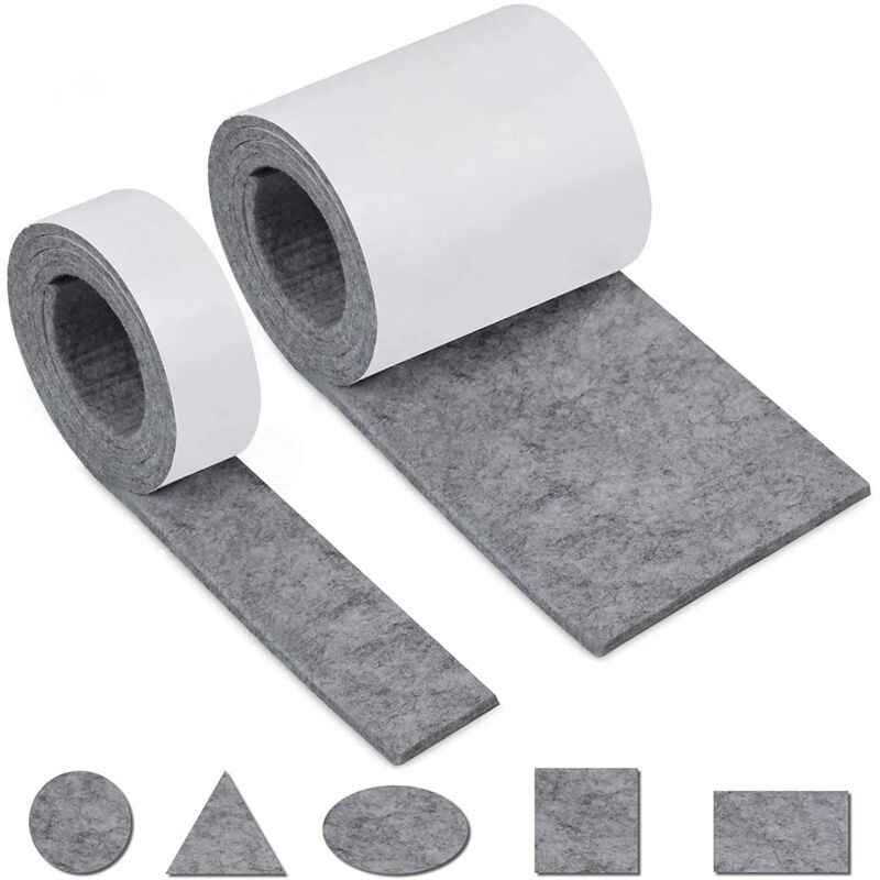 foto del prodotto feltro per mobili autoadesivo, feltro adesivo 2 rotoli 100 10 cm 100 2 cm taglio libero di qualsiasi dimensione o forma feltro antiscivolo per