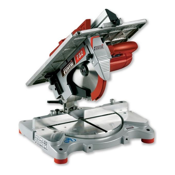 foto del prodotto femi d.254 732 troncatrice per legno con potente motore universale da 1550 watt e capacita di taglio fino a 162 mm