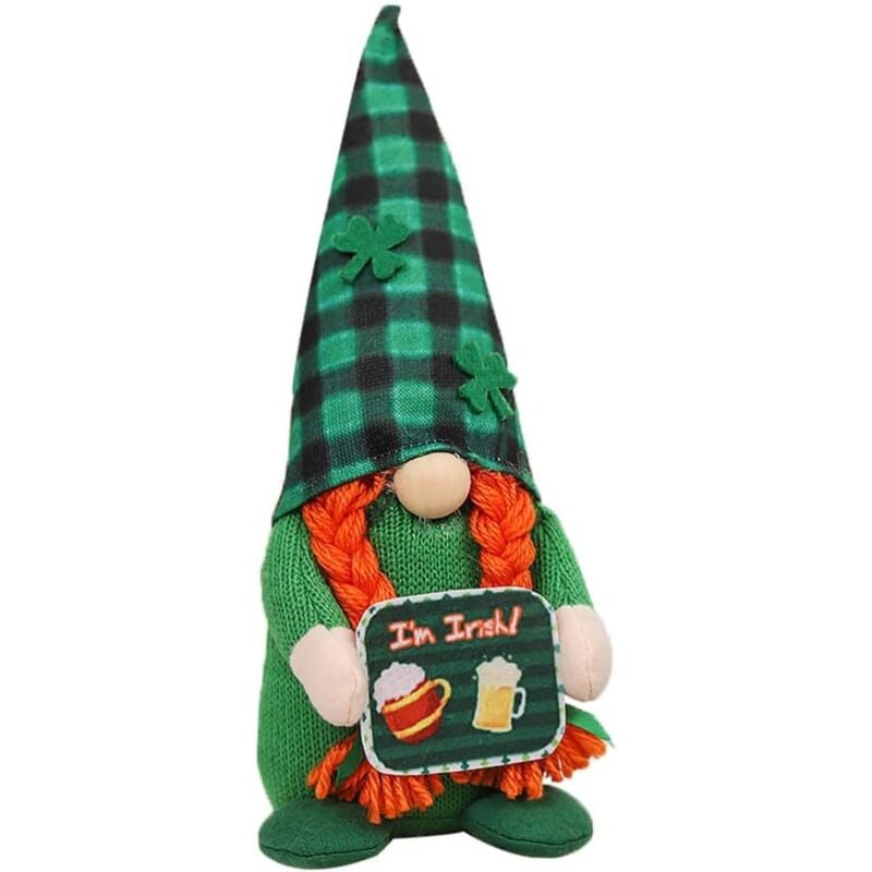 foto del prodotto femmina decorazione gnomo di mezzogiorno, folletto irlandese su dois ornamenti scandinavi per l ufficio domestico, bambola per coppia con cappello