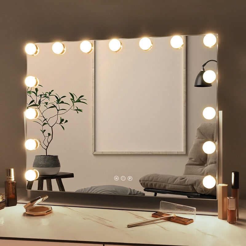foto del prodotto fenchilin specchio per vanit con luci hollywood specchio per il trucco illuminato con 15 lampadine led rotanti dimmerabili per spogliatoio, camera
