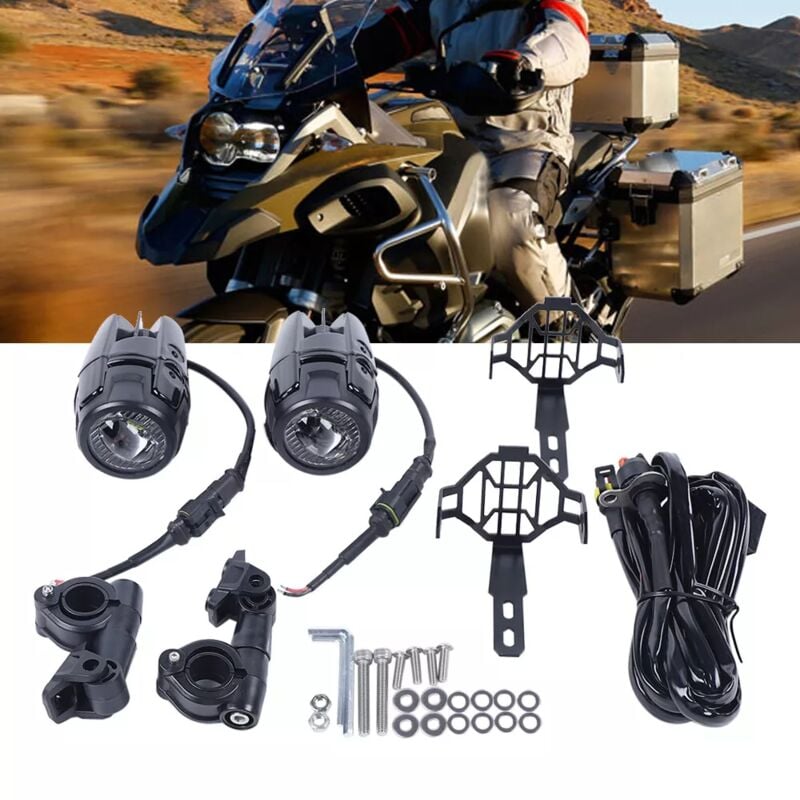 foto del prodotto fendinebbia per moto, fendinebbia, fari per moto, fari supplementari, luci di guida, compatibili con bmw r1200gs f800gs
