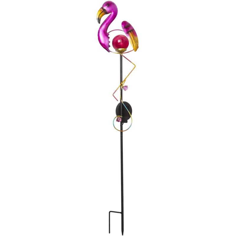 foto del prodotto fenicottero solare da piantare 1 led bianca h 84cm