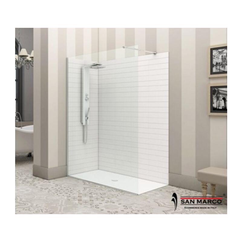 immagine 0 del prodotto ferbox box doccia a parete fissa minimal walk in cm 60 spessore 6 mm silver