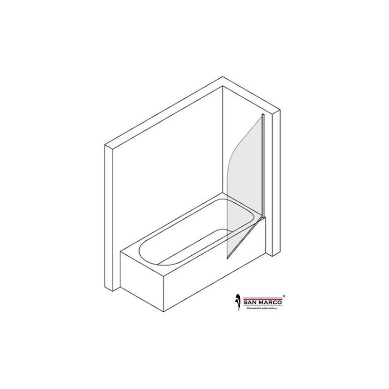 foto del prodotto ferbox sopravasca in vetro temperato e bande serigrafie a stock cromato lucido 85 cm