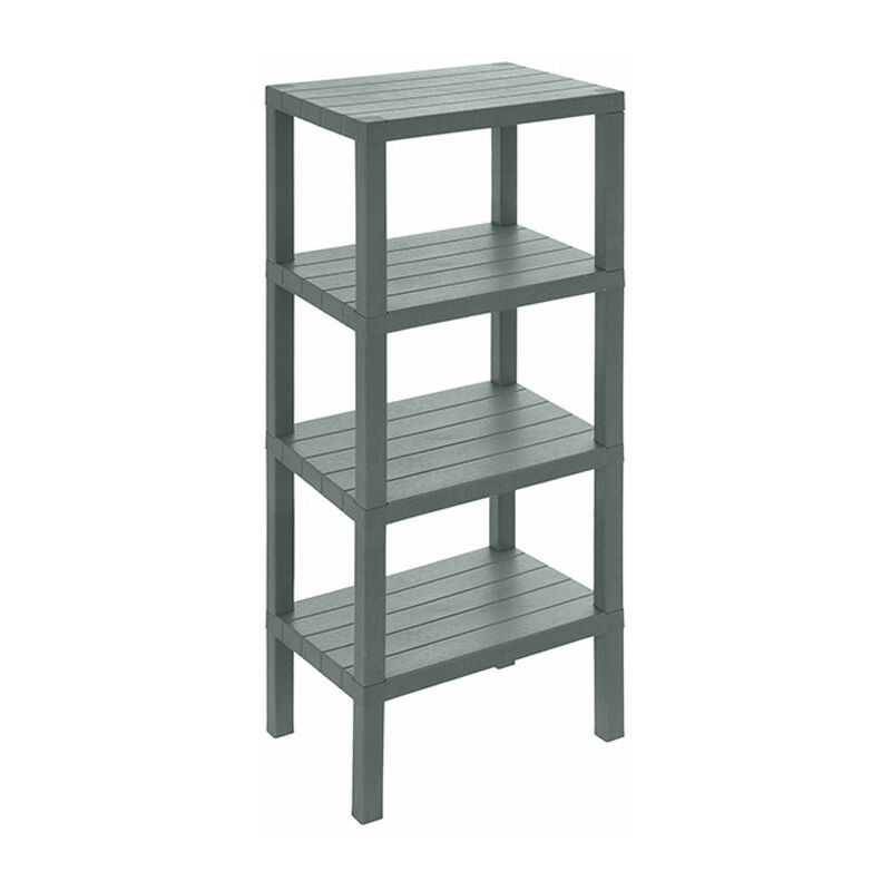 foto del prodotto feridras colonna bagno scaffale 4 ripiani plastica woody colore grigio