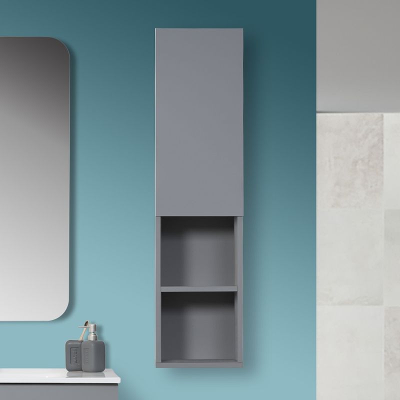 foto del prodotto feridras colonna bagno sospesa h.115 con ripiani interni finitura grigio pastello