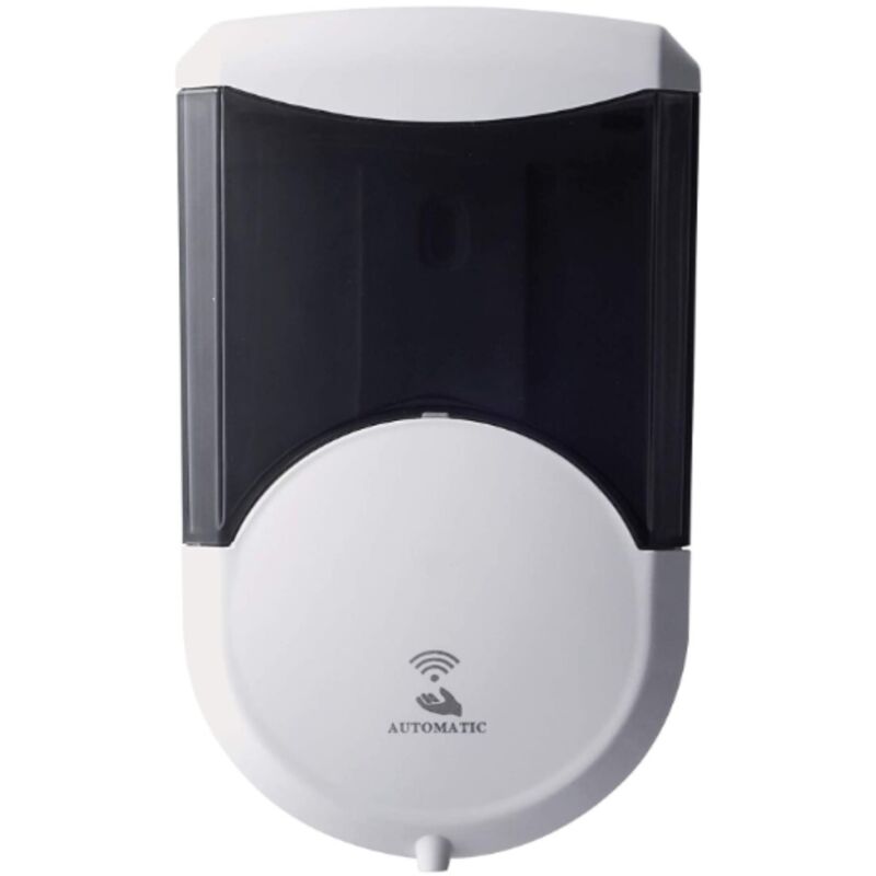 foto del prodotto feridras dispenser da muro automatico600ml per sapone gel sanificante con sensore contactless in plastica resistente colore bianco e nero