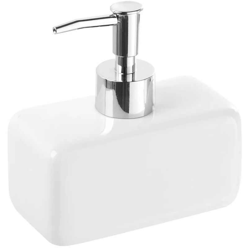 foto del prodotto feridras dispenser sapone liquido rettangolare in ceramica bianco dublino