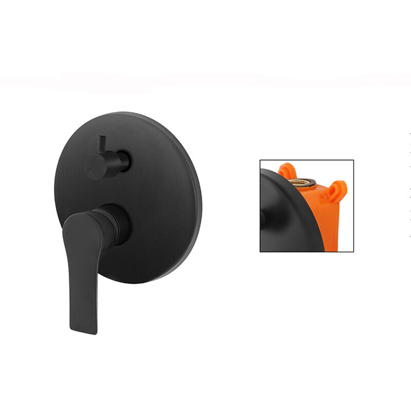 foto del prodotto feridras miscelatore monocomando doccia incasso deviatore nero opaco serie flat