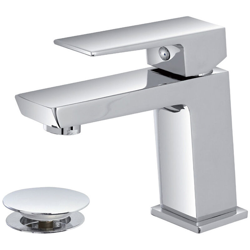 foto del prodotto feridras miscelatore monocomando rubinetto lavabo cromato lucido serie quatra