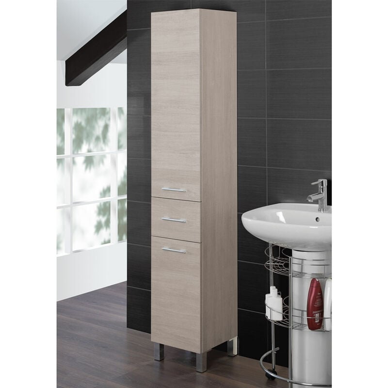 foto del prodotto feridras mobile bagno colonna portasciugamani 2 ante 1 cassetto 33 cm