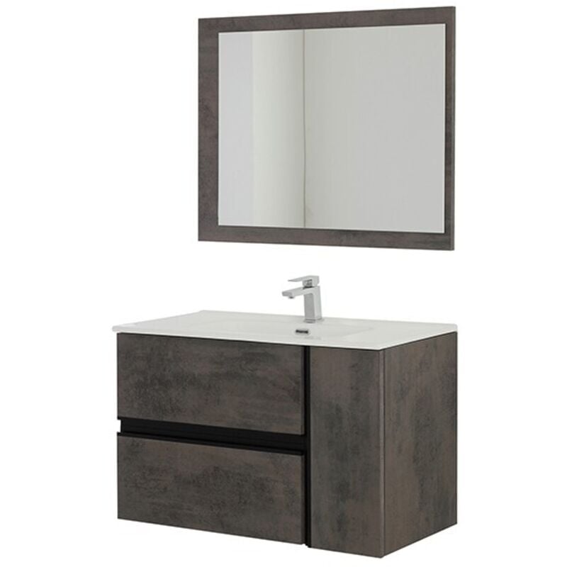 foto del prodotto feridras mobile bagno sospeso oxid con specchio, 110x46x57 cm
