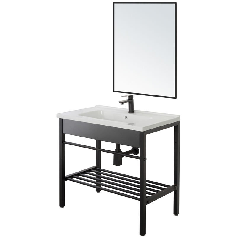 foto del prodotto feridras mobile da bagno 60cm in metallo nero borg