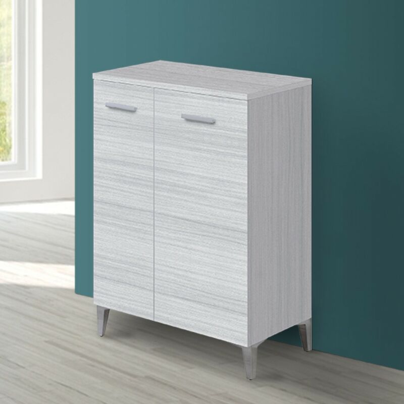 foto del prodotto feridras mobile da terra multiuso 60x34 cm grigio con ante reversibili desya