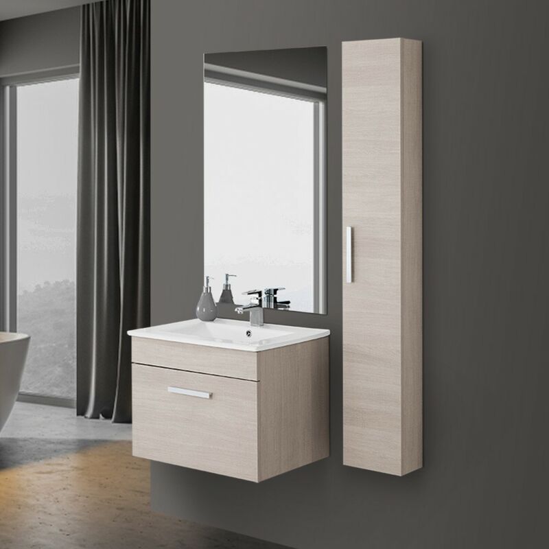 foto del prodotto feridras mobile sospeso salvaspazio rovere chiaro 61 cm pensile incluso