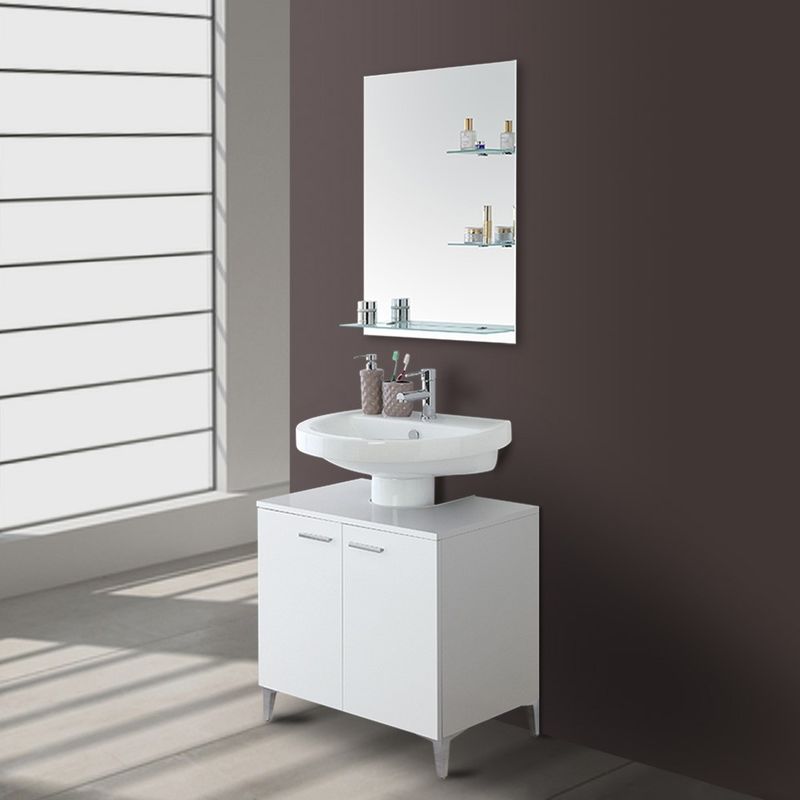 foto del prodotto feridras mobile sotto lavabo universale 70 cm bianco lucido con 2 ante desya