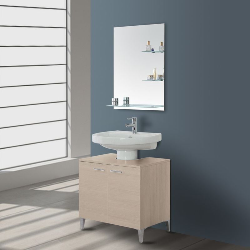 foto del prodotto feridras mobile sotto lavabo universale 70 cm larice con 2 ante desya