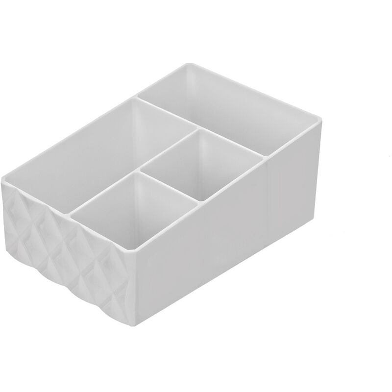 foto del prodotto feridras organizer portaoggetti cosmetici plastica bianco 4 scomparti 14x20x9cm smack