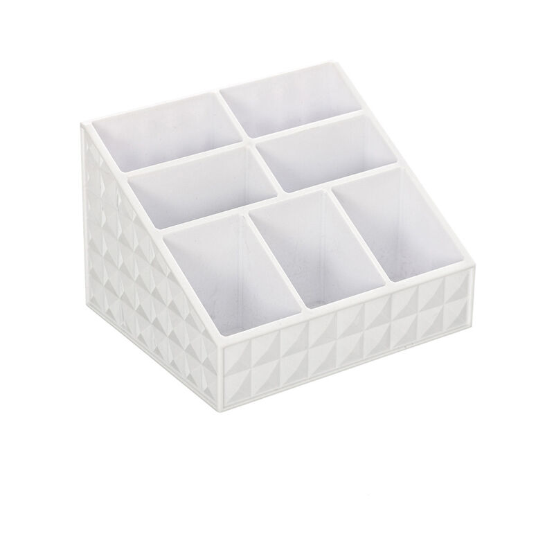 foto del prodotto feridras organizer portaoggetti cosmetici plastica bianco 7 scomparti 15x12x10cm smack