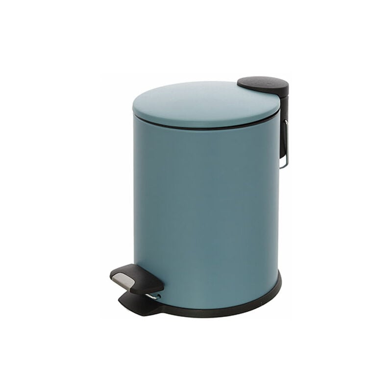 foto del prodotto feridras pattumiera a pedale in acciaio tonda bagno cucina 3 lt colore blu