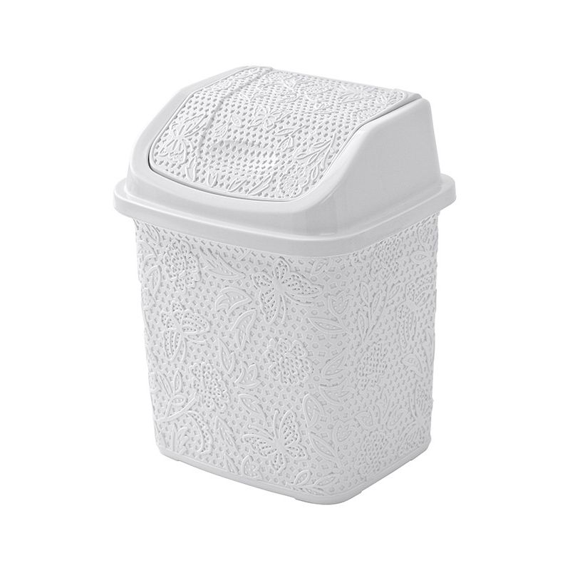 foto del prodotto feridras pattumiera bagno in plastica bianca capienza 5,5 lt con coperchio basculante